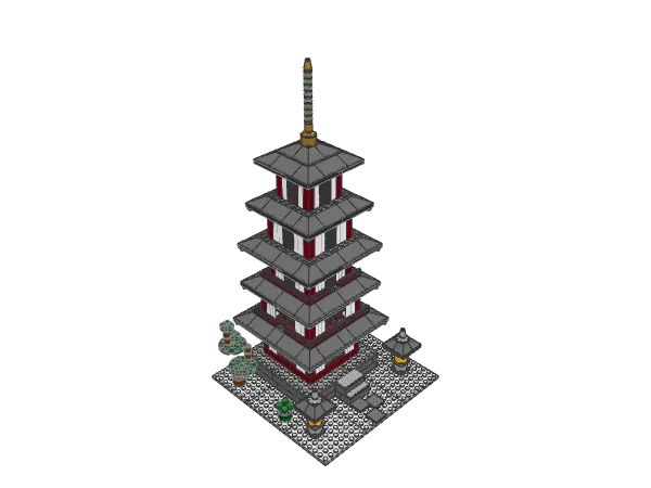 Five-Story Pagoda assembled model
