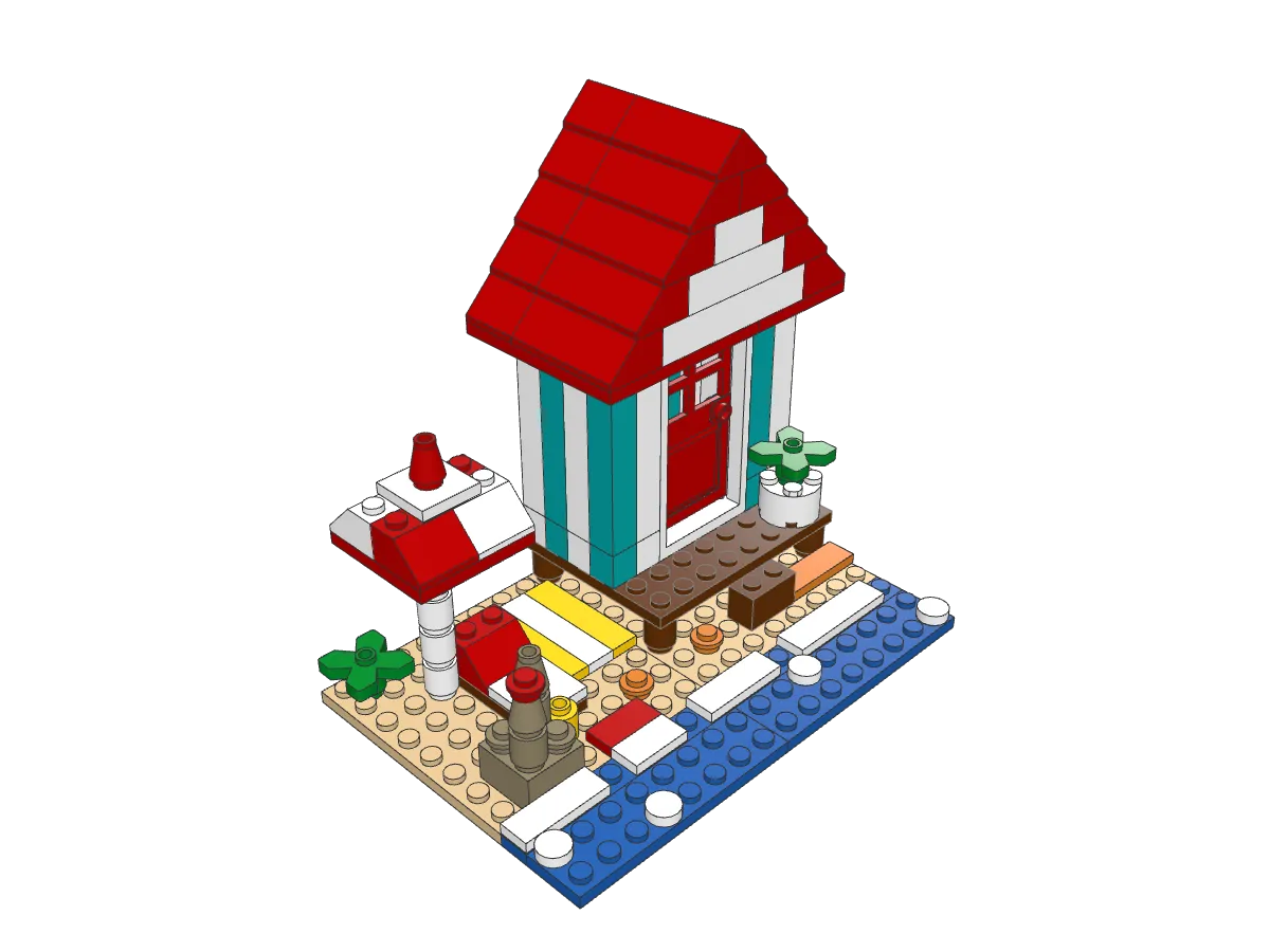 Beach Hut assembled model